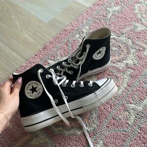 Converse Black Platform High Top Sneakers